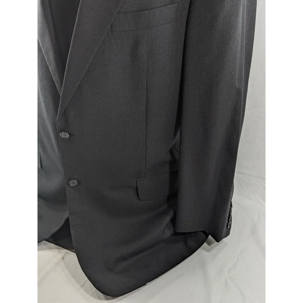 Hickey Freeman Blazer Sport ‎ Jacket Suit Coat Dark Gray Subtle Crosshatch 44L